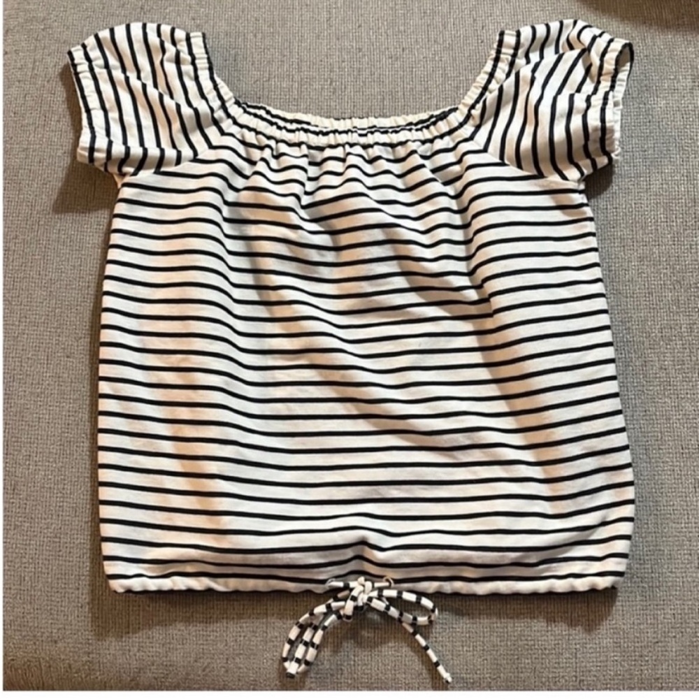 Madewell Striped Short Sleeve Blouse